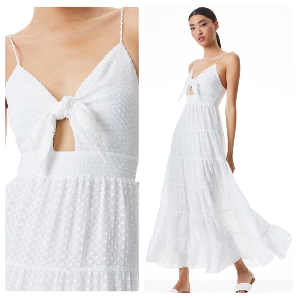 ALICE + OLIVIA Minka Tie Front Maxi Dress